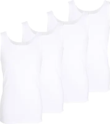 Produktbild von Götzburg 4er Pack Herren Unterhemd Classic Tank Top weiß - gekämmte Feinripp - 100% natürliche Baumwolle Größe: 10