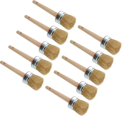 Immagine prodotto di KOTARBAU® Set di 10 pennelli rotondi da 55 mm pennelli ad anello pennelli per smalto pennelli per pittura pennelli in legno per lavori di ristrutturazione
