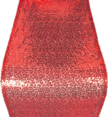 Produktbild von Pailletten Tischläufer 275 x 30 cm, Rot