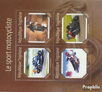 Produktbild von Briefmarken Togo 2014 Mi 6314-6317 Kleinbogen (kompl. Ausgabe) postfrisch Motorradsport