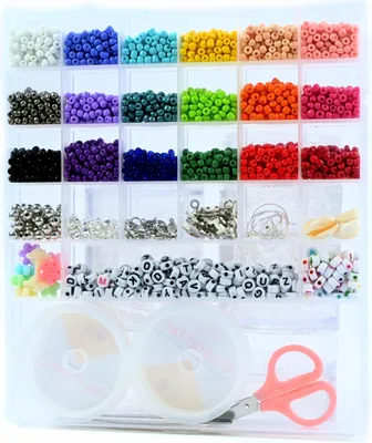Produktbild von XXL Perlen Set zum Auffädeln - Schmuck Bastelset für Kinder - Armbänder Selber Machen Kreativ