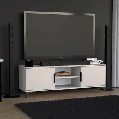 Produktbild von BEAUTYSOFA TV-Schrank HOME 150 cm Kaschmir – Modernes TV-Board mit zwei Türen, offenen Fächern, Lowboard für Wohnzimmer, mit Griffe, Fernsehtisch