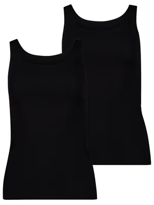 Produktbild von Skiny Damen Tanktop Modal Invisible 2-Pack black - Größe 40