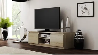 Obrázek produktu pro TV skříňka s nízkou deskou TV skříňka TV nábytek TV stolek Sonoma bílá, barva:Sonoma, velikost:120cm
