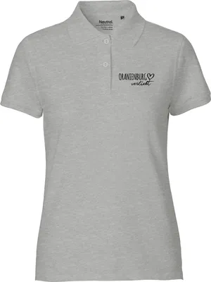 Produktbild von Huuraa Damen Polo Shirt Oranienburg verliebt XS Sport Grey Bio Baumwolle Fairtrade Poloshirt Geschenkidee