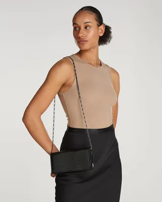 Immagine prodotto di Pochette da donna Calvin Klein Glow in ecopelle – nera, con chiusura magnetica