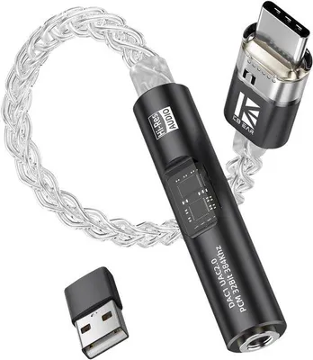 Productafbeelding van USB C DAC Audio Adapter en Hoofdtelefoonversterker - Compacte 0.3 cm Geluidsverbetering