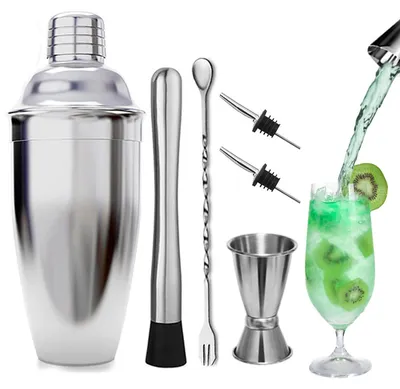 Obrázek produktu pro Sada koktejlových šejkrů, 6 dílů, objem 750 ml, vyrobená z nerezové oceli, pro bar