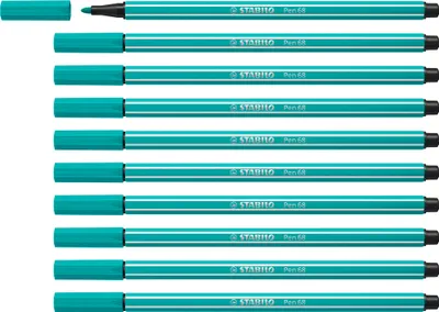 Obrázek produktu pro STABILO Pen 68, 1 barva/barev, Tyrkysová, Kuličkový hrot, 1 mm, Tyrkysová, Šestihranný