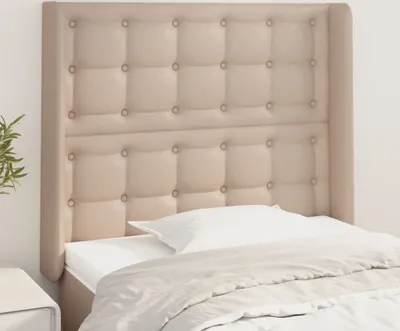 Produktbild von Hochwertig Kopfteil mit Ohren Cappuccino-Braun 93x16x118/128 cm Kunstleder 3119663