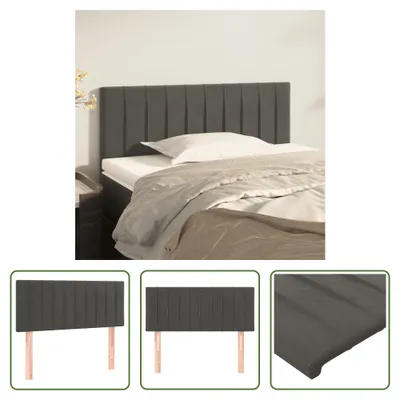Produktbild von The Living Store Kopfteil Dunkelgrau 100x5x78/88 cm Samt