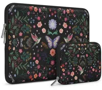 Image de Housse Ordinateur 15 Pouces avec Pochette, pour MacBook Pro/Air Surface Pro HP - Motif Floral