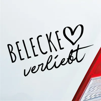 Produktbild von Auto Aufkleber Belecke verliebt Herz Stadt Heimat Liebe Car 19x9 cm Schwarz Matt Sticker Heckscheibenaufkleber
