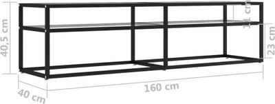 vidaXL TV-Schrank Transparent 160x40x40,5 cm Hartglas
