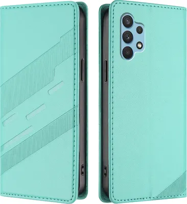 Image de Etui pour Samsung Galaxy A32 4G, étui en cuirPolyuréthaneavec fente pour cartes et fonction stand Türkis