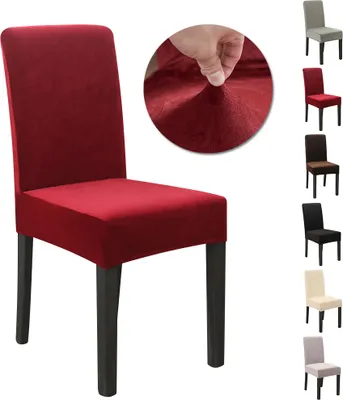 Immagine prodotto di Coprisedia Addensato Velluto Stretch Coprisedie Morbido Sala da Pranzo Coprisedia Matrimonio Casa Festa Coprisedia Sala da Pranzo Coprisedile Marrone