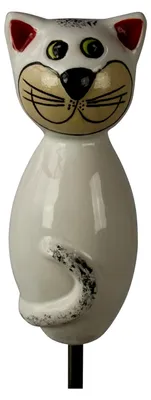 Produktbild von Weiße Keramikkatze, 17 cm hoch