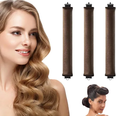 Produktbild von OKWISH Heatless Curls Band,Neu Lockenwickler über Nacht 3 Stück Overnight Blowout Locken Ohne Hitze Diy Overnight Curls Gummi Hitzefreier Lockenwickler Locken über Nacht für Mittleres Langes Haar (braun)