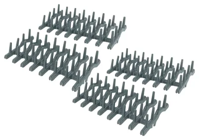 Produktbild von vhbw 4x Oberkorbeinsatz Ersatz für IKEA 1380184109, 1380184000 für Geschirrspüler Spülmaschine - Gummi, Dunkelgrau