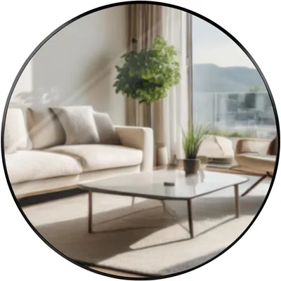 Produktbild von CLP Wandspiegel Elsie rund in 4 Größen, für Wohnzimmer, Schlafzimmer oder Bad schwarz Größe XL