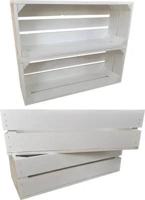 Produktbild von 4er Set Weiß Holzkisten 50 x 20 x 15 cm massive Weinkisten in vielen Farben zur Auswahl Holz Kisten Obstkisten Apfelkisten, holzregal.