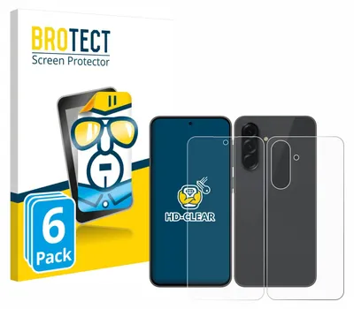 Produktbild von 6x Für Samsung Galaxy A36 5G (Display+Rückseite) Schutzfolie BROTECT Displayschutz Display Schutz Folie Klar Transparent
