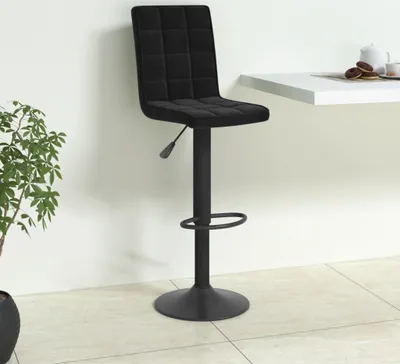 Produktbild von The Living Store Barhocker Schwarz Samt