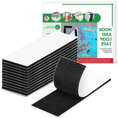 Produktbild von Klett-Montageband Selbstklebend Schwarz 30x100 mm 12 Stück
