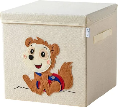Produktbild von Lifeney meets "Bobo Siebenschläfer" Aufbewahrungsbox mit Deckel für Kinder Box mit dem kultigen Siebenschläfer zum Verstauen von Spielzeug 33 x 33 x 33 cm passend für klassische Würfelregale