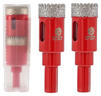 Image de Forets diamantés de 20 mm, lot de 2, avec tige triangulaire, pour carrelage, céramique, marbre et granit