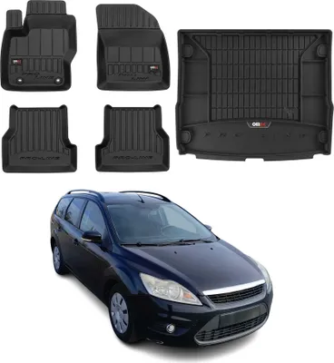 Produktbild von OMAC Fußmatten & Kofferraumwanne Set für Ford Focus mk2 2004-2011 Turnier Gummi