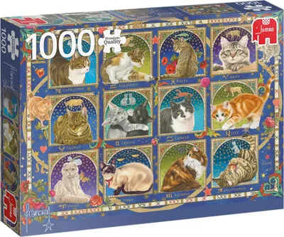 Produktbild von Premium Collection Horoskop-Katzen - 1000 Teile, 1000 Stück(e), Tiere, 12 Jahr(e)