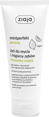 Zdjęcie produktu dla Ziaja Mintperfekt Aroma Żel do mycia i higieny zębów Limonka Mięta, 100 ml