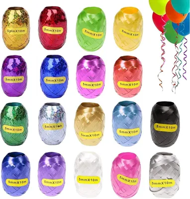 Image de 18 rouleaux de ruban à anneaux multicolore Ruban cadeau de qualité supérieure 10 m par rouleau