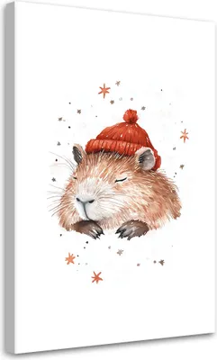 Produktbild von Leinwandbild für Kinderzimmer Schlafendes Capybara 70x100 Feeby Bunt bild für die wand bereit zum aufhängen