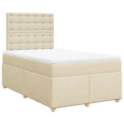 Produktbild von Boxspringbett mit Matratze Creme 120x200 cm Stoff