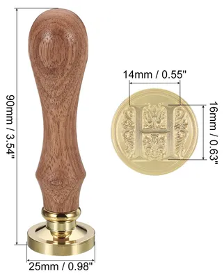 Produktbild von Buchstabe H Wachs Siegel Stempel Initialen Buchstabe Siegel Wachstempel Klassisch Retro Abnehmbar Messing Kopf Holz Handgriff fš¹r Umschlag Einladungskarten