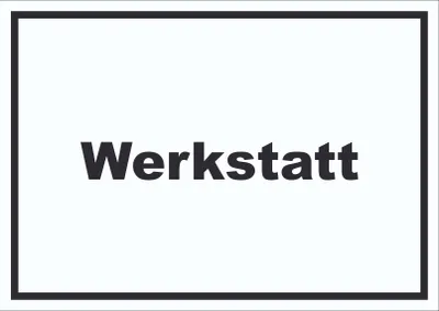 Produktbild von Werkstatt Schild mit Text Handwerk Reparatur waagerecht A2 Rückseite selbstklebend