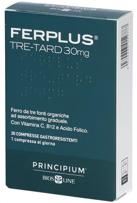 Immagine prodotto di Principium Ferplus Tre Retard 30Mg 30 Compresse Gastroresistenti