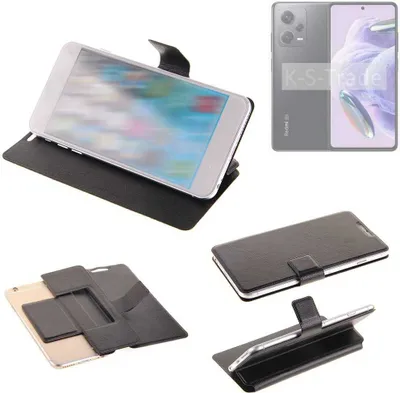 Produktbild von K-S-Trade Schutzhülle kompatibel mit Xiaomi Redmi Note 12 Pro+ Schutzhülle Flip Cover Klapphülle Wallet Case Slim Handyhülle bookstyle schwarz