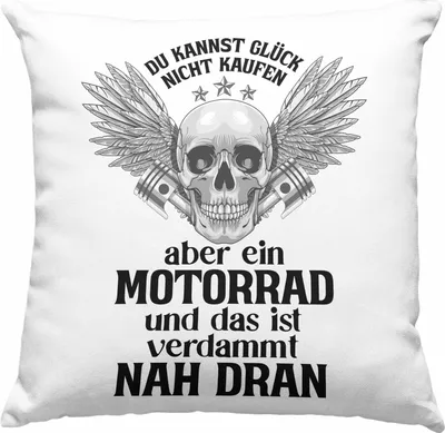 Produktbild von Trendation - Motorradfahrer Geschenk für Männer Motorrad Deko-Kissen mit Füllung 40x40 Spruch  Deko-Kissen mit Füllung 40x40 für Biker Herren  (Blau)