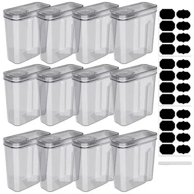 Produktbild von Vorratsdosen - 12er Set Getreidespender - Luftdicht - Deckel mit Ausgießer - Transparent - PP-Kunststoff - 4 l