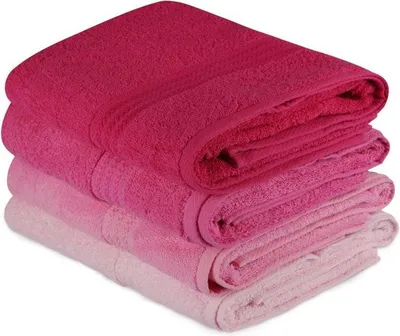 Produktbild von Badetücher Set, 4 Stück, 70 x 140 cm, 100% Baumwolle, Rose