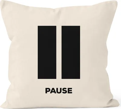 Produktbild von Kissenbezug Pause Kissen-Hülle Deko-Kissen 40x40 Baumwolle MoonWorks® natur unisize