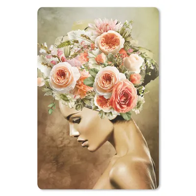 Produktbild von MuchoWow® Mauspad Mousepad Frau - Blumen - Rosa 40x60 cm - Mousepads - Maus Mat - Pad - Mausunterlage - Schreibtisch Accesoire