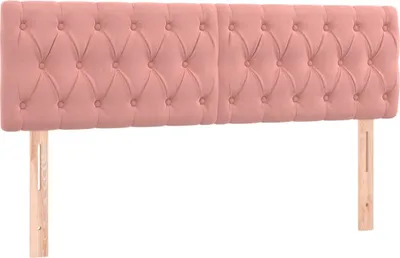 Image de vidaXL Têtes de lit 2 pcs. Rose 72x7x78/88 cm velours