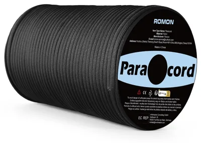 Produktbild von Seil Paracord Nylonseil Reepschnur - 4 mm - 100 m - Schwarz - Für Zelt und Hängematte
