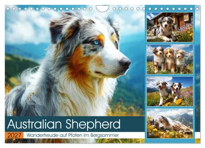 Produktbild von Australian Shepherd. Wanderfreude auf Pfoten im Bergsommer (Wandkalender 2027 DIN A4 quer), CALVENDO Monatskalender