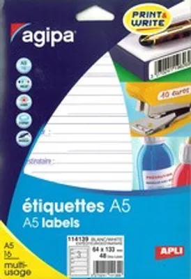 Produktbild von agipa Etiquettes ''expéditeur/destinataire'', 64 x 133 mm 114139