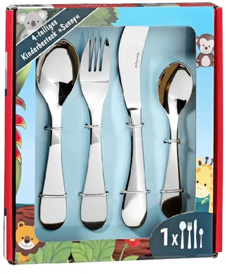 Immagine prodotto di Esmeyer 101-011 Esmeyer Set di posate per bambini 4 pezzi SUNNY, acciaio inossidabile 18/10